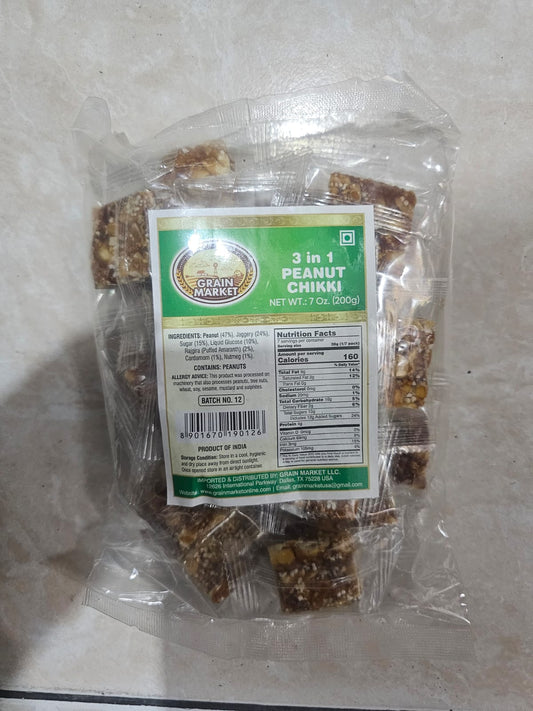 3 in 1 peanut chikki pillow pack